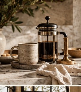 Thoughtful coffee setup